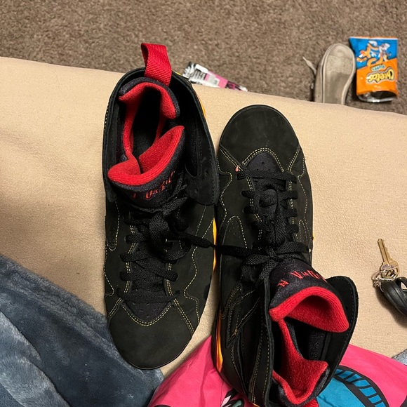 Men's Black and Red High-Top Sneakers